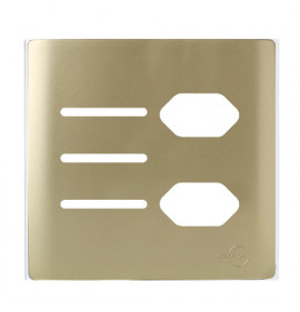 Placa p/ 3 Interruptores + 2 Tomadas 4x4 - Novara Dourado